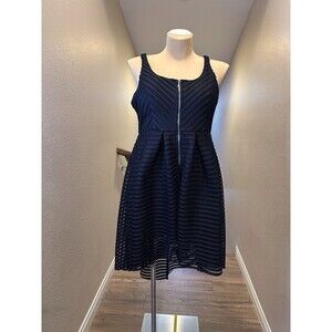 Venus Zip Front Self Bra Dress Hi Low Black Lined 20 Plus